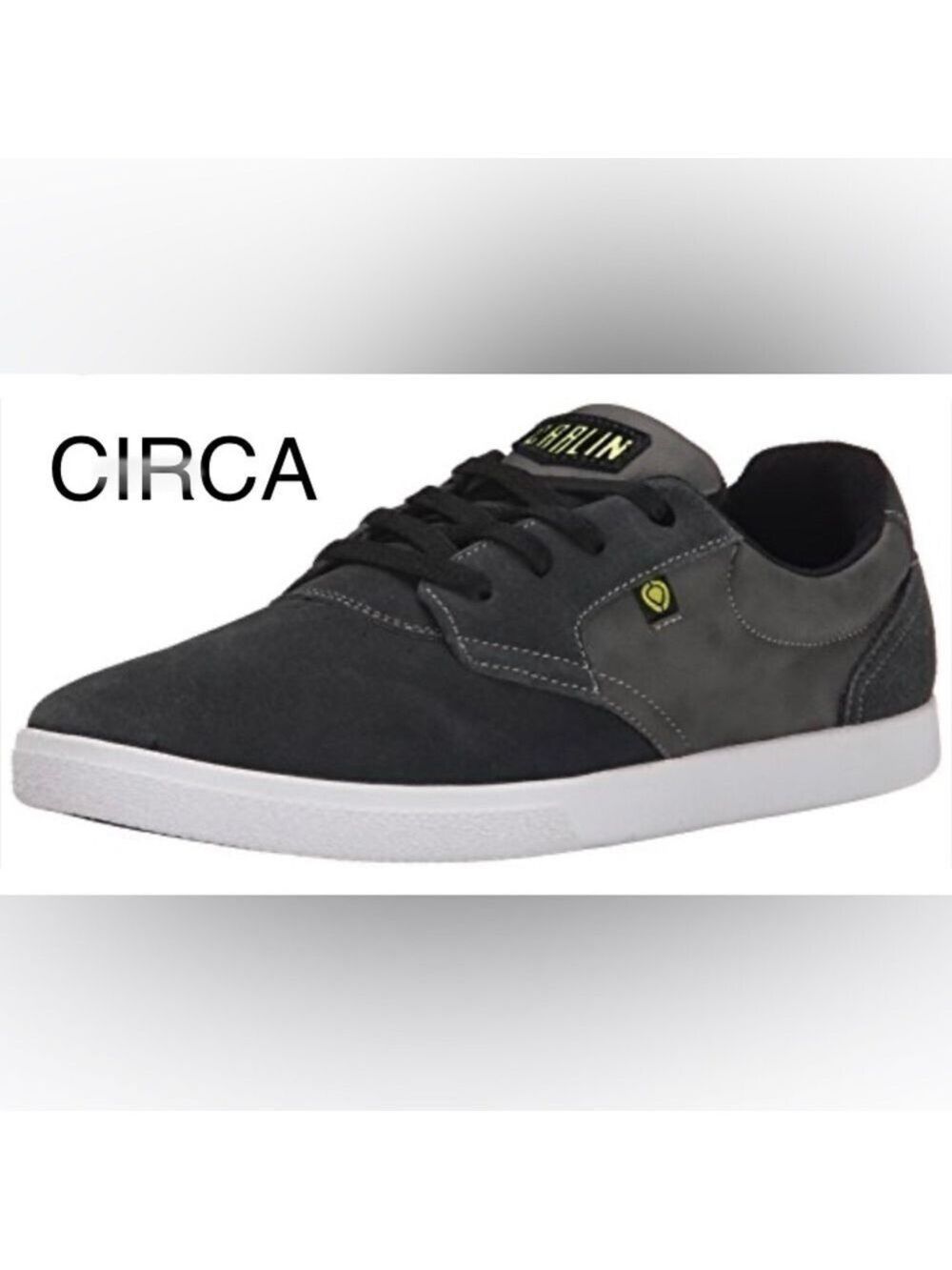 C1RCA Men's JC01 Skate Shoe Men 8-Black Leather suede/Grey Black leather detail